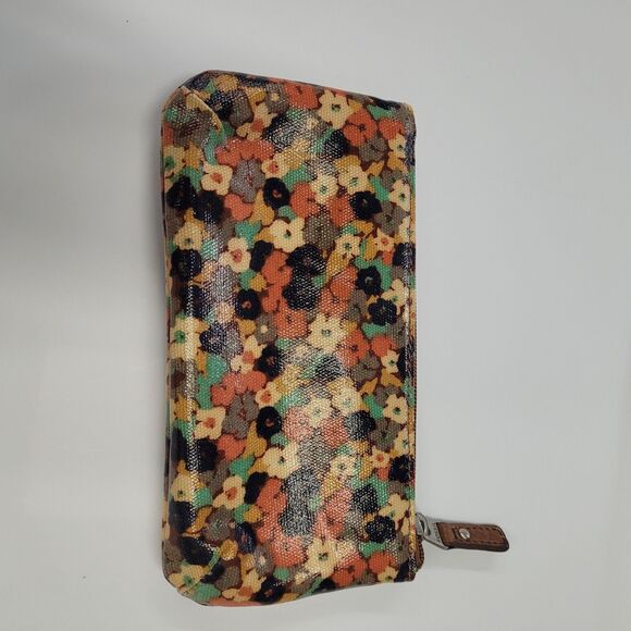 Fossil  Key-per 2pc Poppy Floral Lg Makeup/clutch Logo Sm Clutch Coin NWOT - Picture 9 of 11
